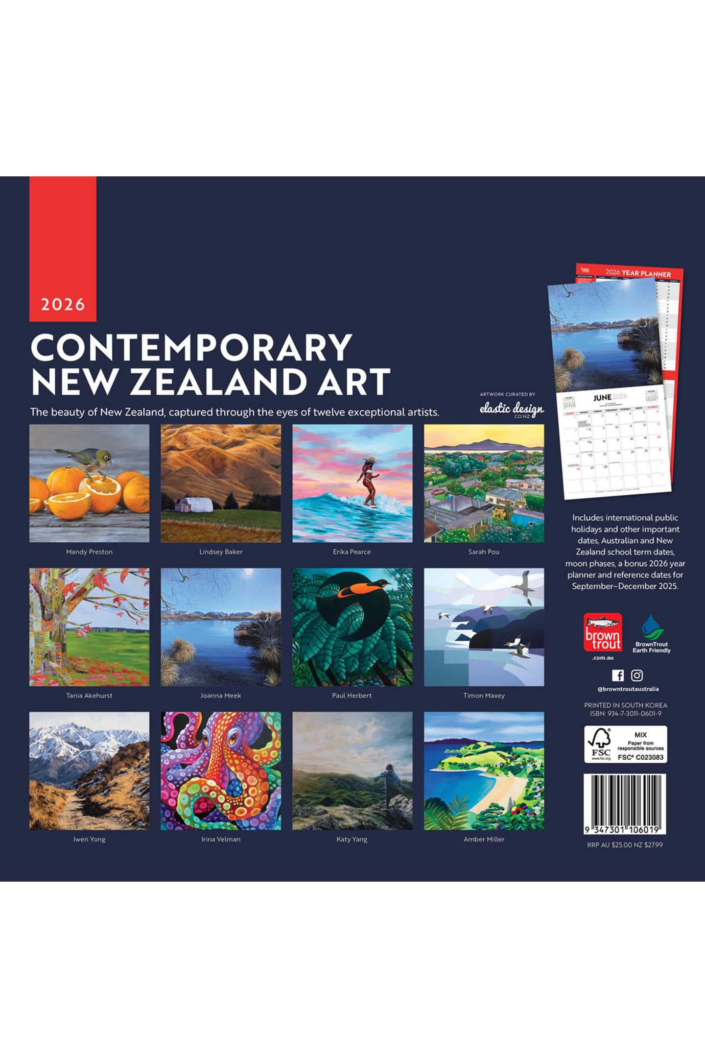 2026 Contemporary New Zealand Art Calendar
